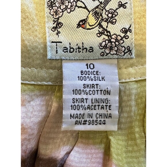 Anthropologie Tabitha Zoya Size10 Watercolor Silk Blend Dress Preppy Art to Wear - Picture 12 of 13